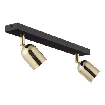 Spotlight TOP 2xGU10/10W/230V black/gold