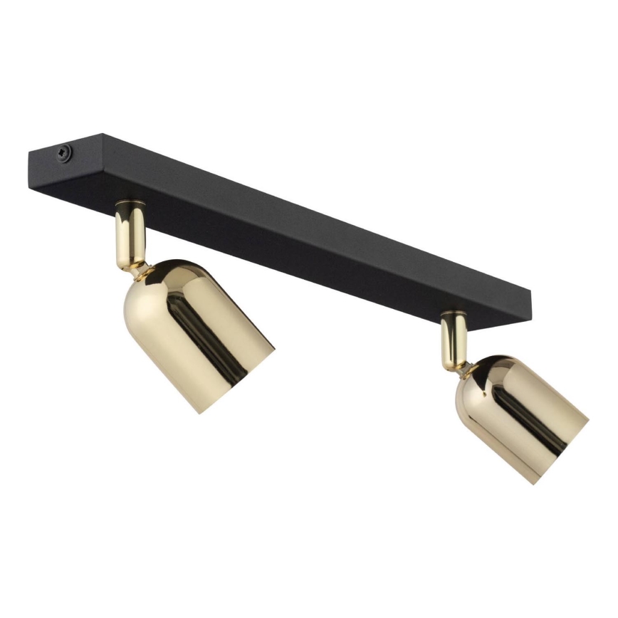 Spotlight TOP 2xGU10/10W/230V black/gold