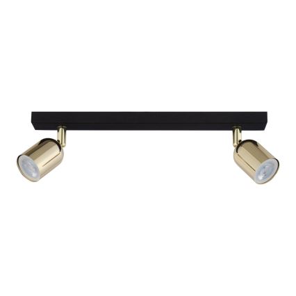 Spotlight TOP 2xGU10/10W/230V black/gold