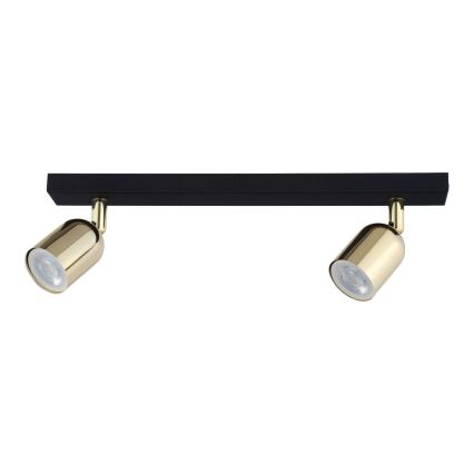 Spotlight TOP 2xGU10/10W/230V black/gold