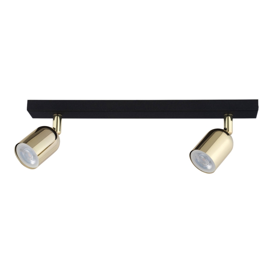 Spotlight TOP 2xGU10/10W/230V black/gold