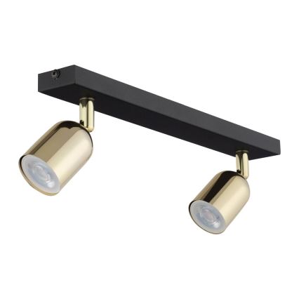 Spotlight TOP 2xGU10/10W/230V black/gold