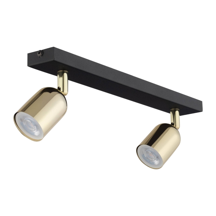 Spotlight TOP 2xGU10/10W/230V black/gold