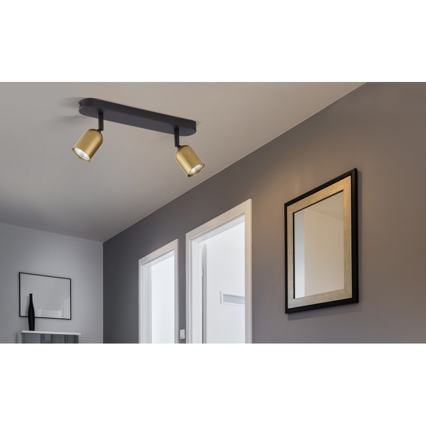 Spotlight TOP 2xGU10/10W/230V gold/black