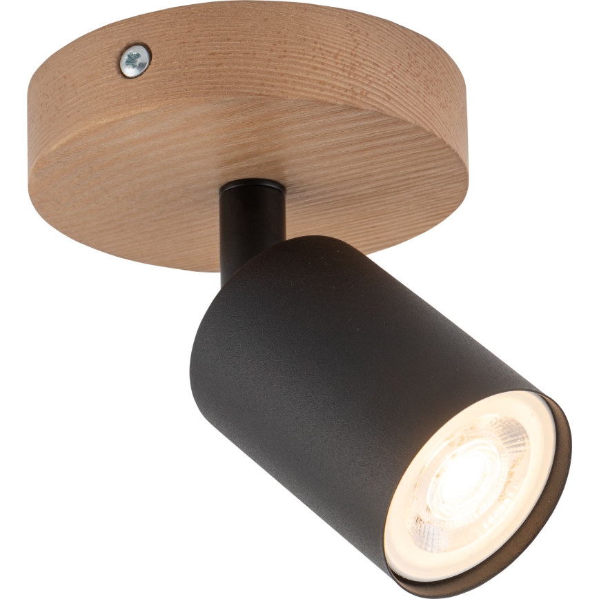 Spotlight TOP WOOD 1xGU10/10W/230V black/wood