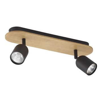 Spotlight TOP WOOD 2xGU10/10W/230V black/wood