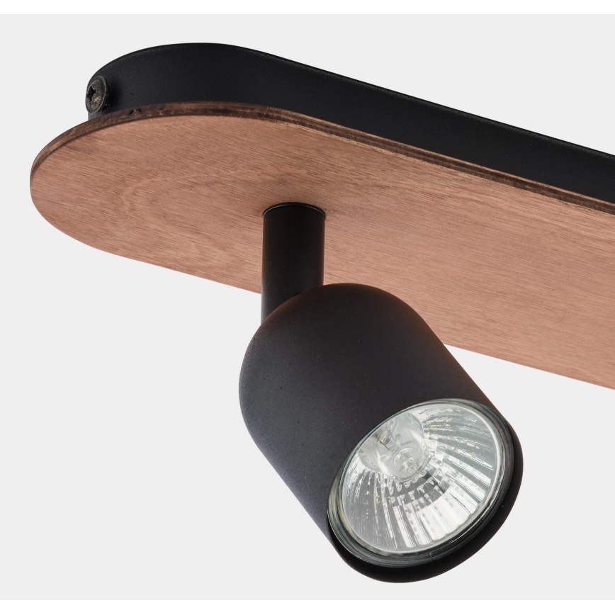 Spotlight TOP WOOD 2xGU10/10W/230V black/wood