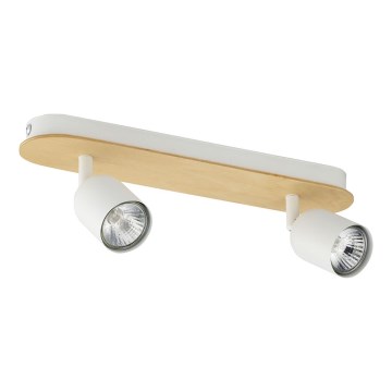 Spotlight TOP WOOD 2xGU10/10W/230V white/wood