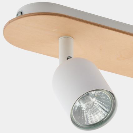 Spotlight TOP WOOD 2xGU10/10W/230V white/wood