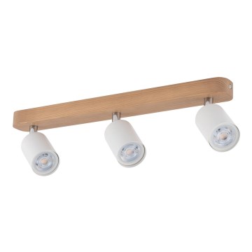 Spotlight TOP WOOD 3xGU10/10W/230V white/wood
