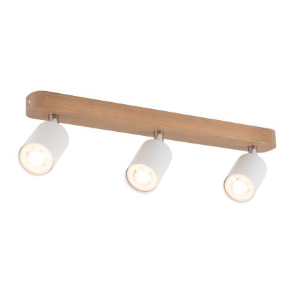 Spotlight TOP WOOD 3xGU10/10W/230V white/wood