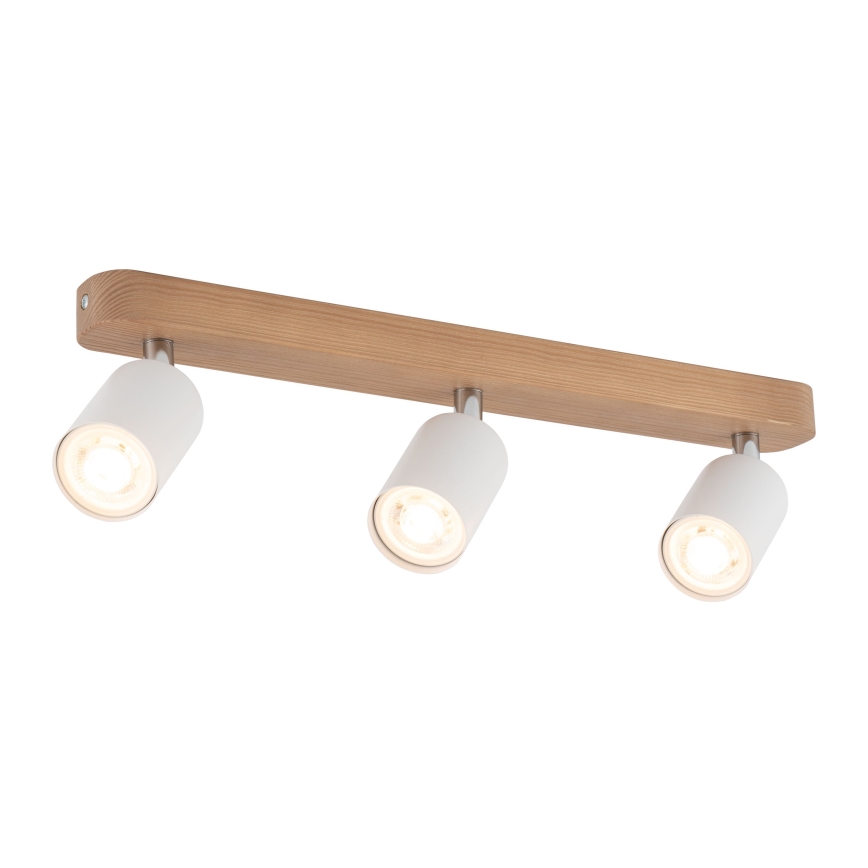Spotlight TOP WOOD 3xGU10/10W/230V white/wood