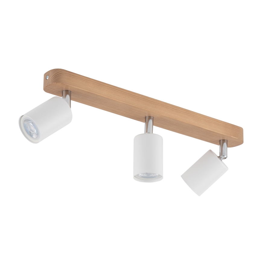 Spotlight TOP WOOD 3xGU10/10W/230V white/wood