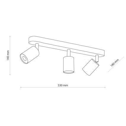 Spotlight TOP WOOD 3xGU10/10W/230V white/wood