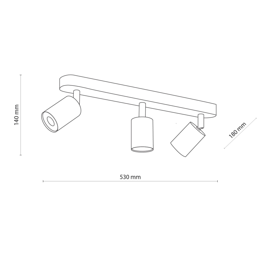 Spotlight TOP WOOD 3xGU10/10W/230V white/wood