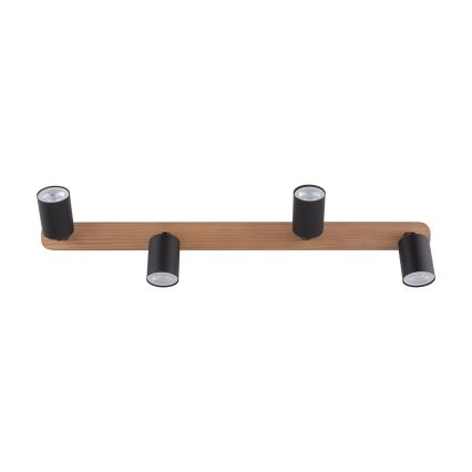 Spotlight TOP WOOD 4xGU10/10W/230V black/wood