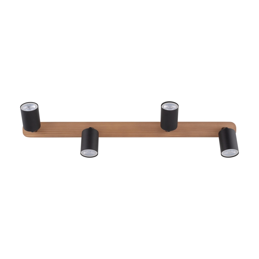 Spotlight TOP WOOD 4xGU10/10W/230V black/wood