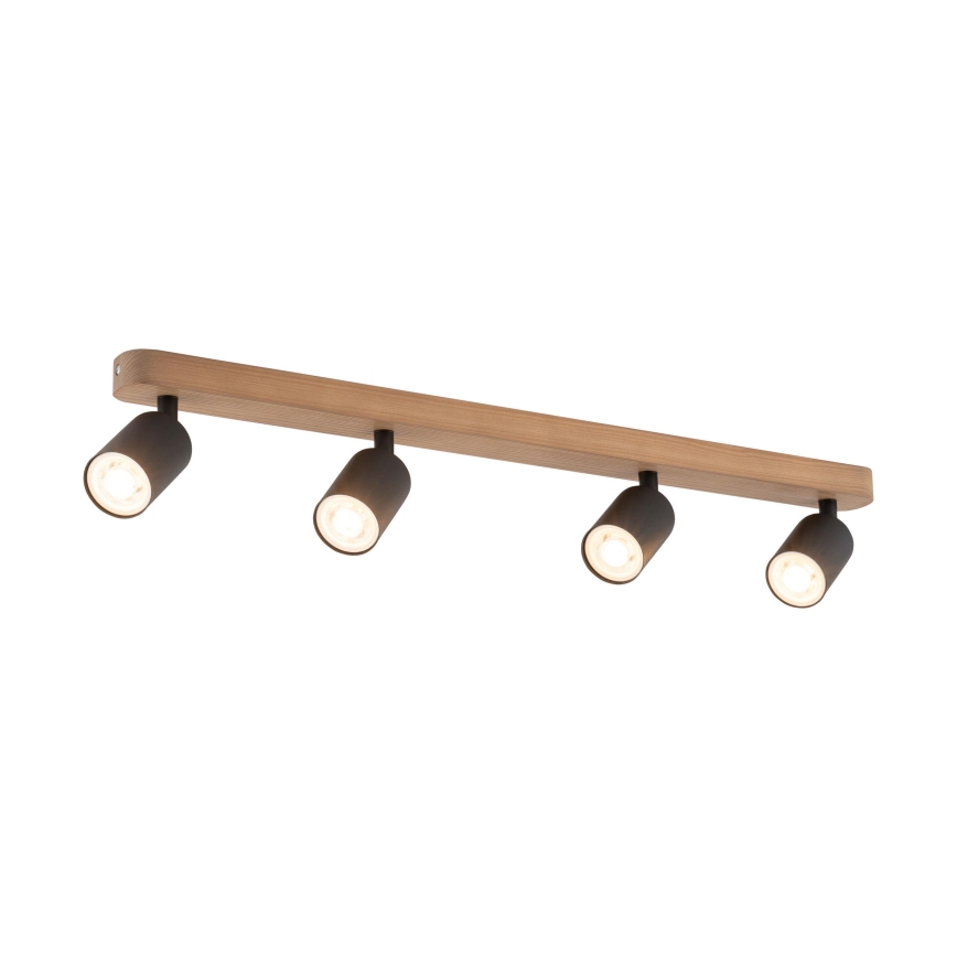 Spotlight TOP WOOD 4xGU10/10W/230V black/wood