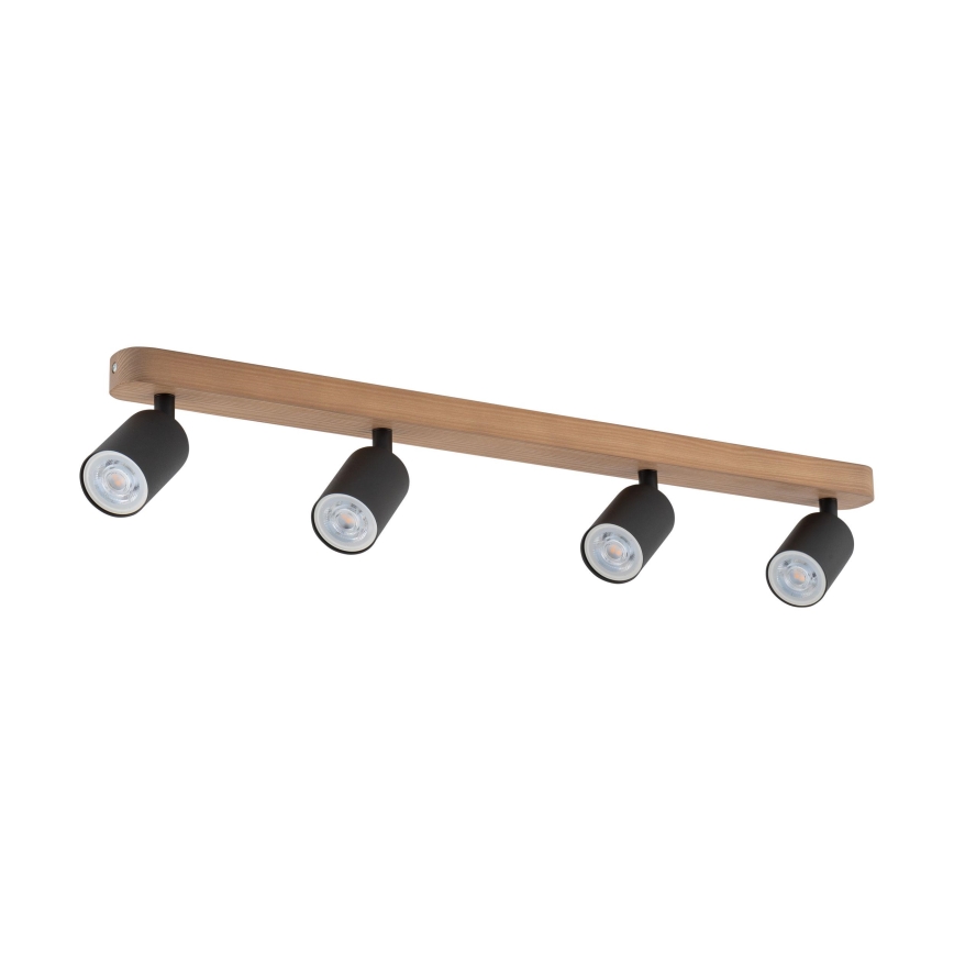 Spotlight TOP WOOD 4xGU10/10W/230V black/wood