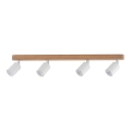 Spotlight TOP WOOD 4xGU10/10W/230V white/wood