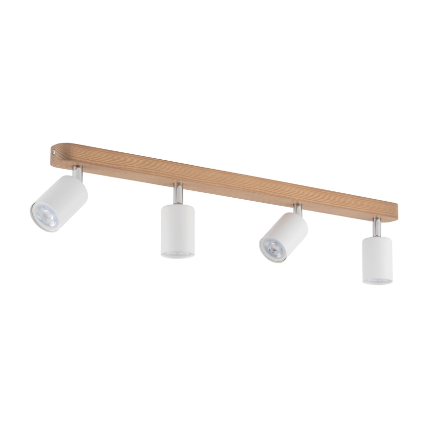 Spotlight TOP WOOD 4xGU10/10W/230V white/wood