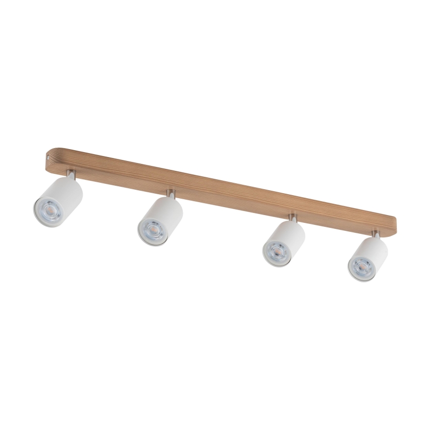 Spotlight TOP WOOD 4xGU10/10W/230V white/wood