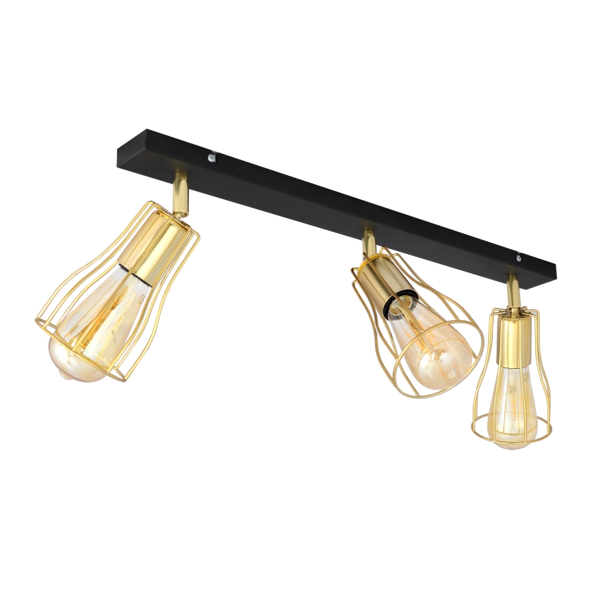 Spotlight TUBE 3xE27/15W/230V gold/black