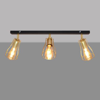 Spotlight TUBE 3xE27/15W/230V gold/black