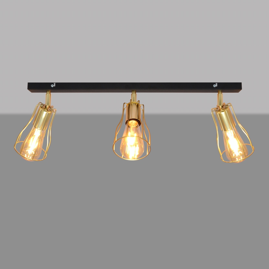 Spotlight TUBE 3xE27/15W/230V gold/black