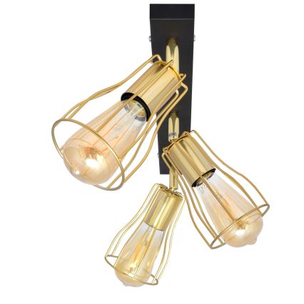 Spotlight TUBE 3xE27/15W/230V gold/black