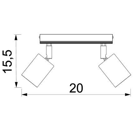 Spotlight TULON 2xGU10/8W/230V black/oak