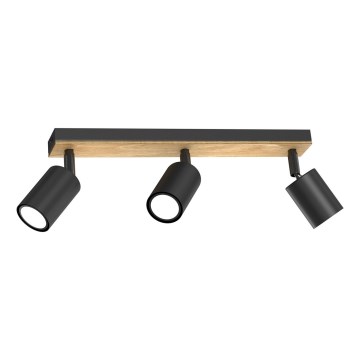 Spotlight TULON 3xGU10/8W/230V black/oak