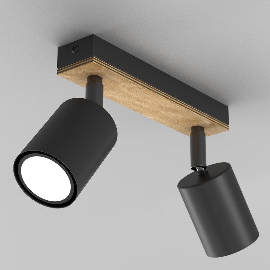 Spotlight TULON 3xGU10/8W/230V black/oak