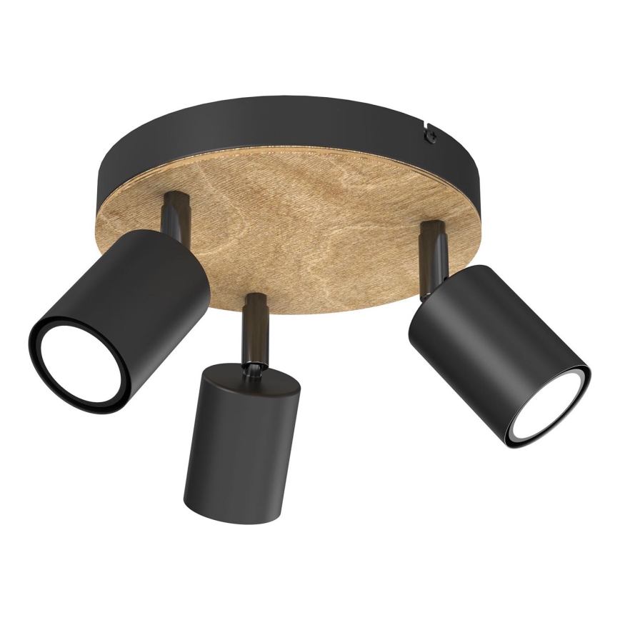 Spotlight TULON 3xGU10/8W/230V black/oak