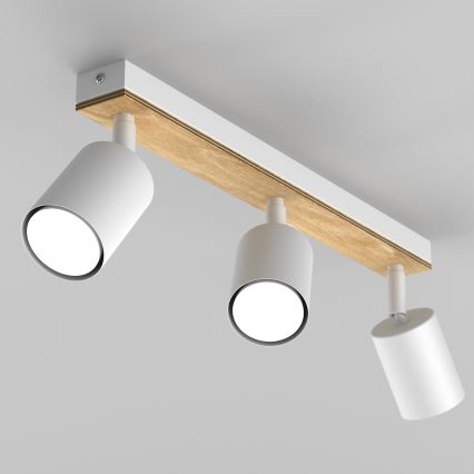 Spotlight TULON 3xGU10/8W/230V white/oak