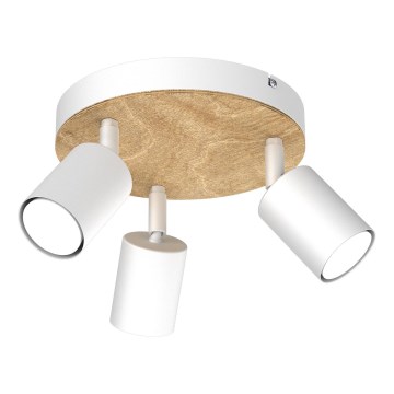 Spotlight TULON 3xGU10/8W/230V white/oak