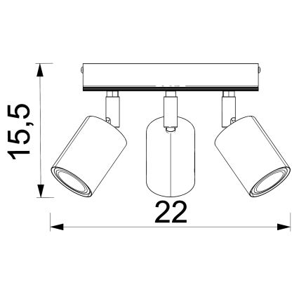 Spotlight TULON 3xGU10/8W/230V white/oak