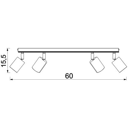 Spotlight TULON 4xGU10/8W/230V black/oak