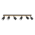 Spotlight TULON 6xGU10/8W/230V black/oak