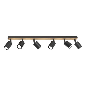 Spotlight TULON 6xGU10/8W/230V black/oak