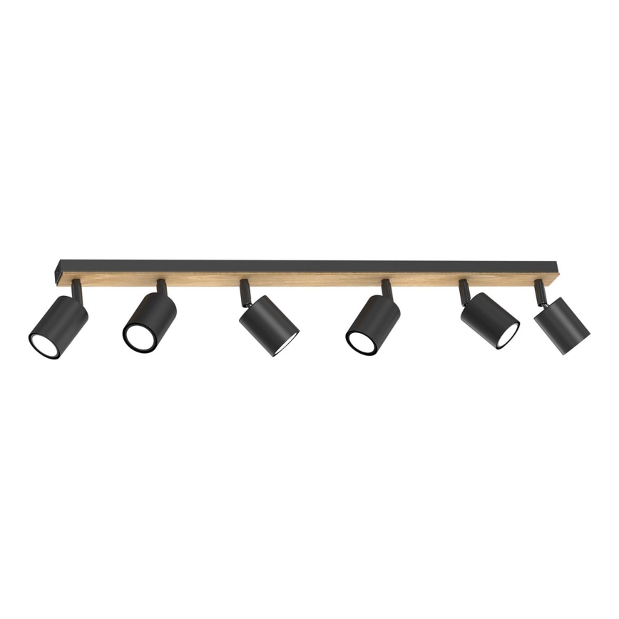 Spotlight TULON 6xGU10/8W/230V black/oak