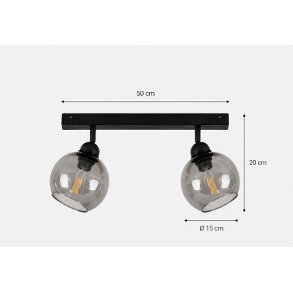 Spotlight UNO 2xE27/60W/230V black