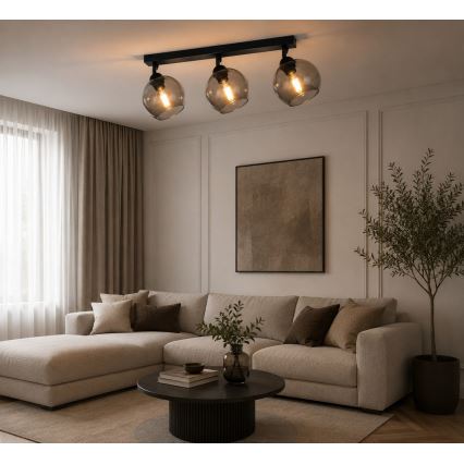 Spotlight UNO 3xE27/60W/230V black