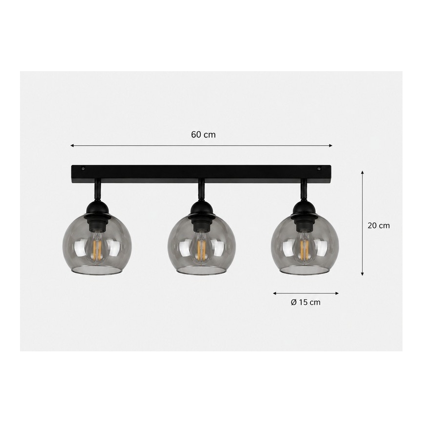 Spotlight UNO 3xE27/60W/230V black