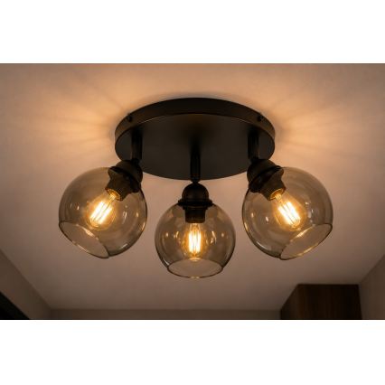 Spotlight UNO 3xE27/60W/230V black
