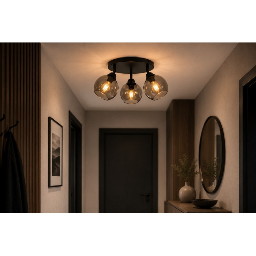 Spotlight UNO 3xE27/60W/230V black