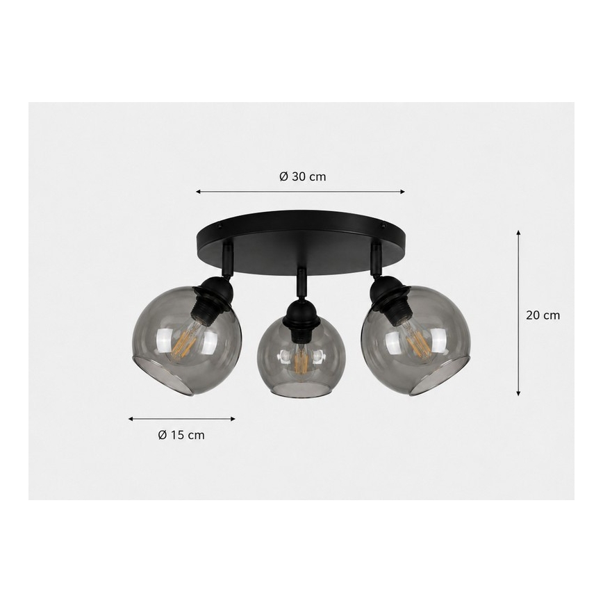 Spotlight UNO 3xE27/60W/230V black