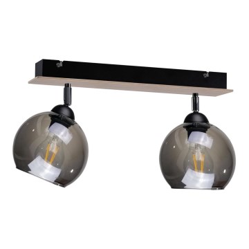 Spotlight UNO WOOD 2xE27/60W/230V black/brown
