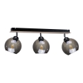 Spotlight UNO WOOD 3xE27/60W/230V black/brown
