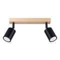 Spotlight VERDO 2xGU10/10W/230V black/beech